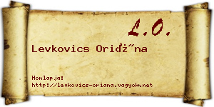 Levkovics Oriána névjegykártya